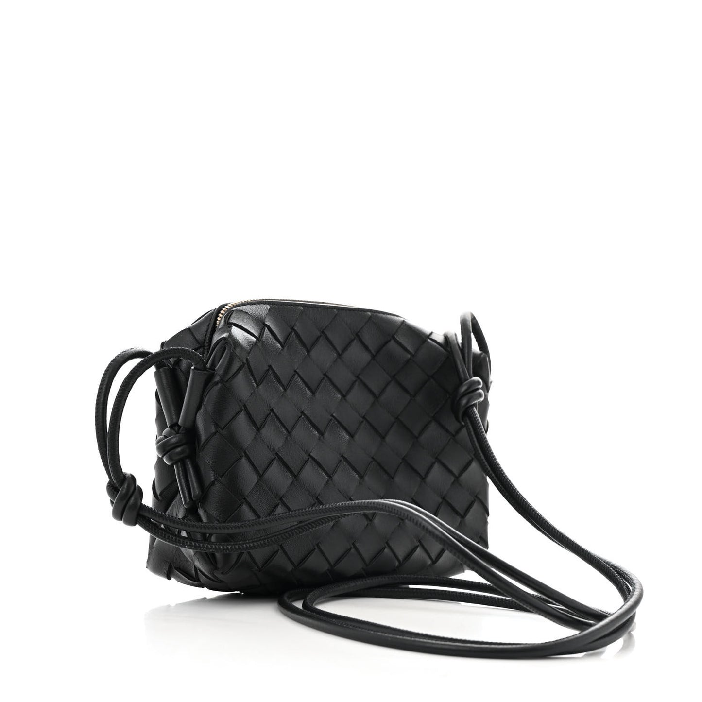 Nappa Intrecciato Mini Loop Camera Bag Black