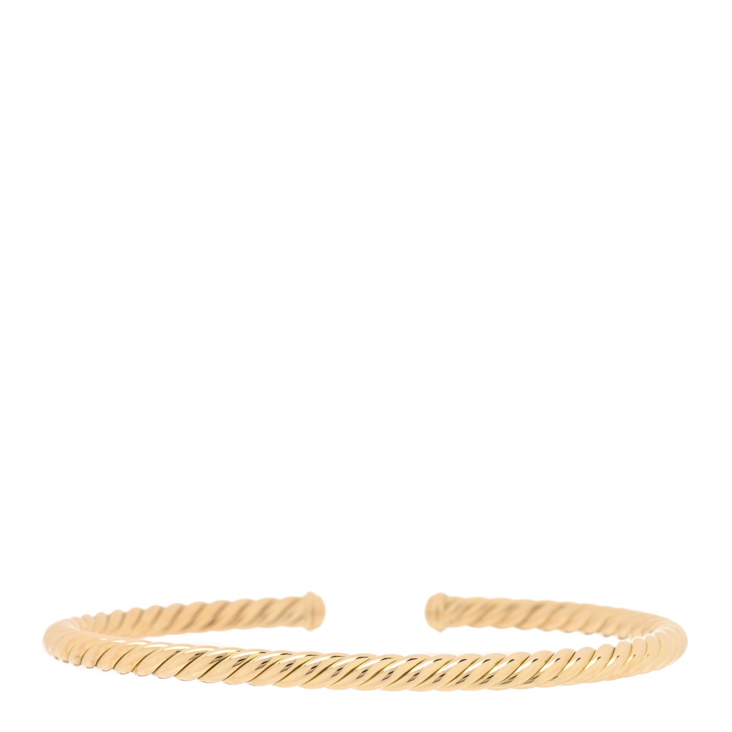 David Yurman 18K Yellow Gold 4mm Cablespira Bracelet 1 of 3
