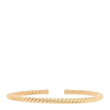 David Yurman 18K Yellow Gold 4mm Cablespira Bracelet 1 of 3