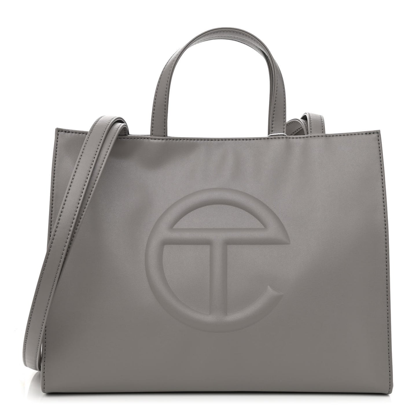 Vegan Leather Medium Shopping Bag Grey
