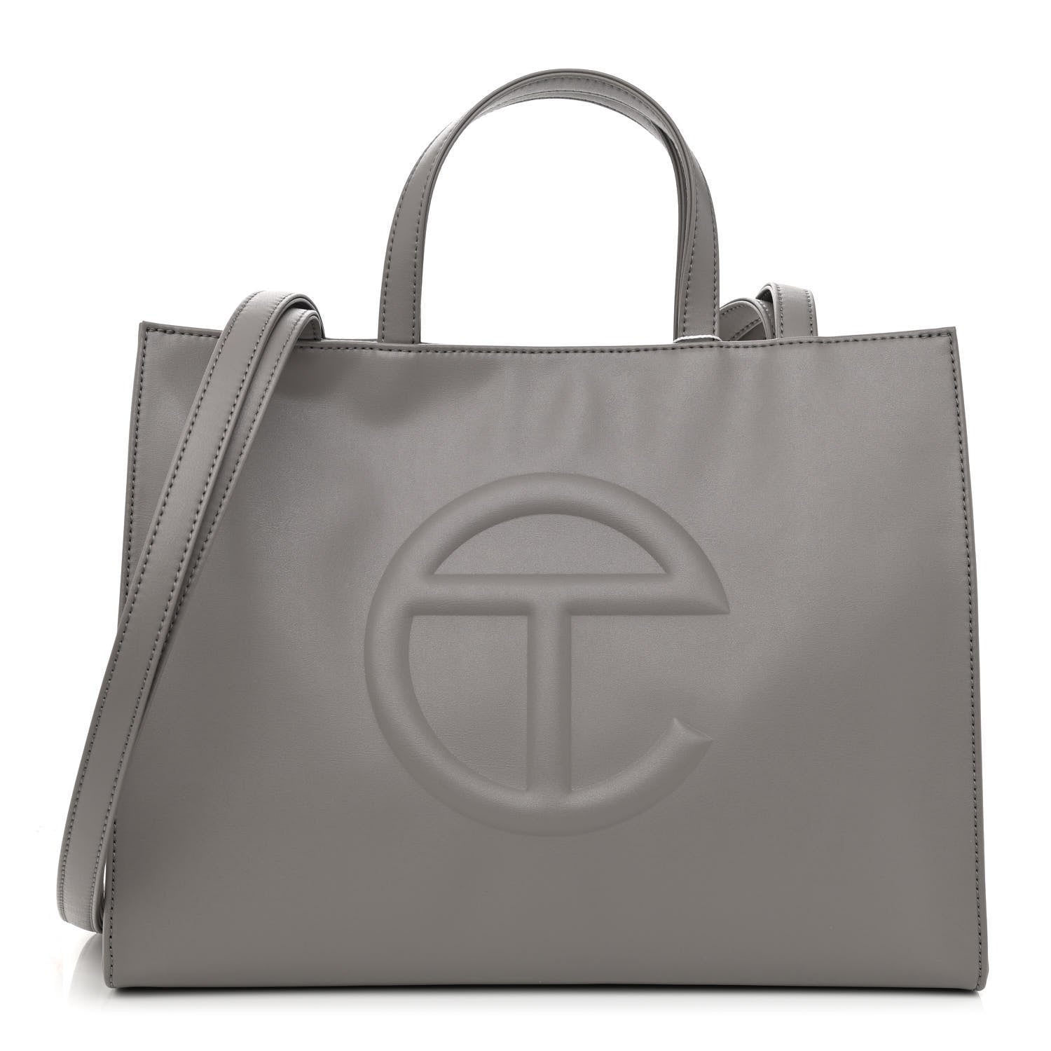 Telfar Vegan Leather Medium Shopping Bag Grey 1 of 9