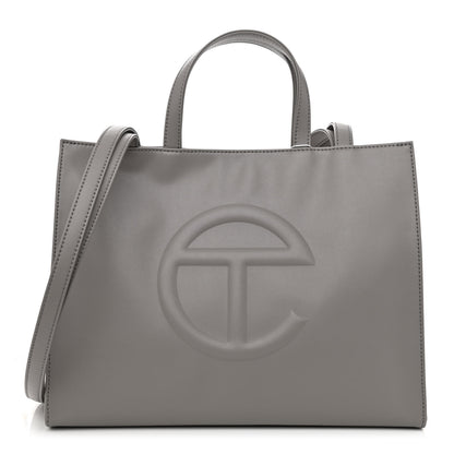 Telfar Vegan Leather Medium Shopping Bag Grey 1 of 9