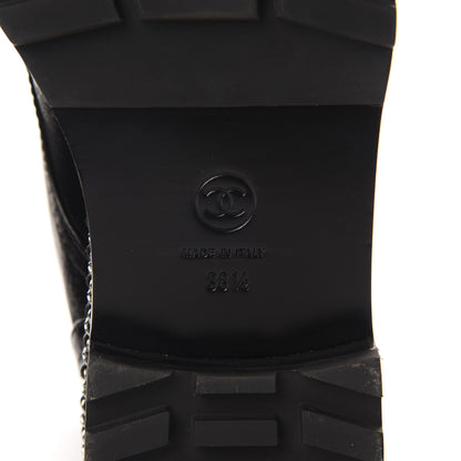 Chanel Crackled Calfskin Velvet Pearl Combat Short Boots 38.5 Black 7 of 9