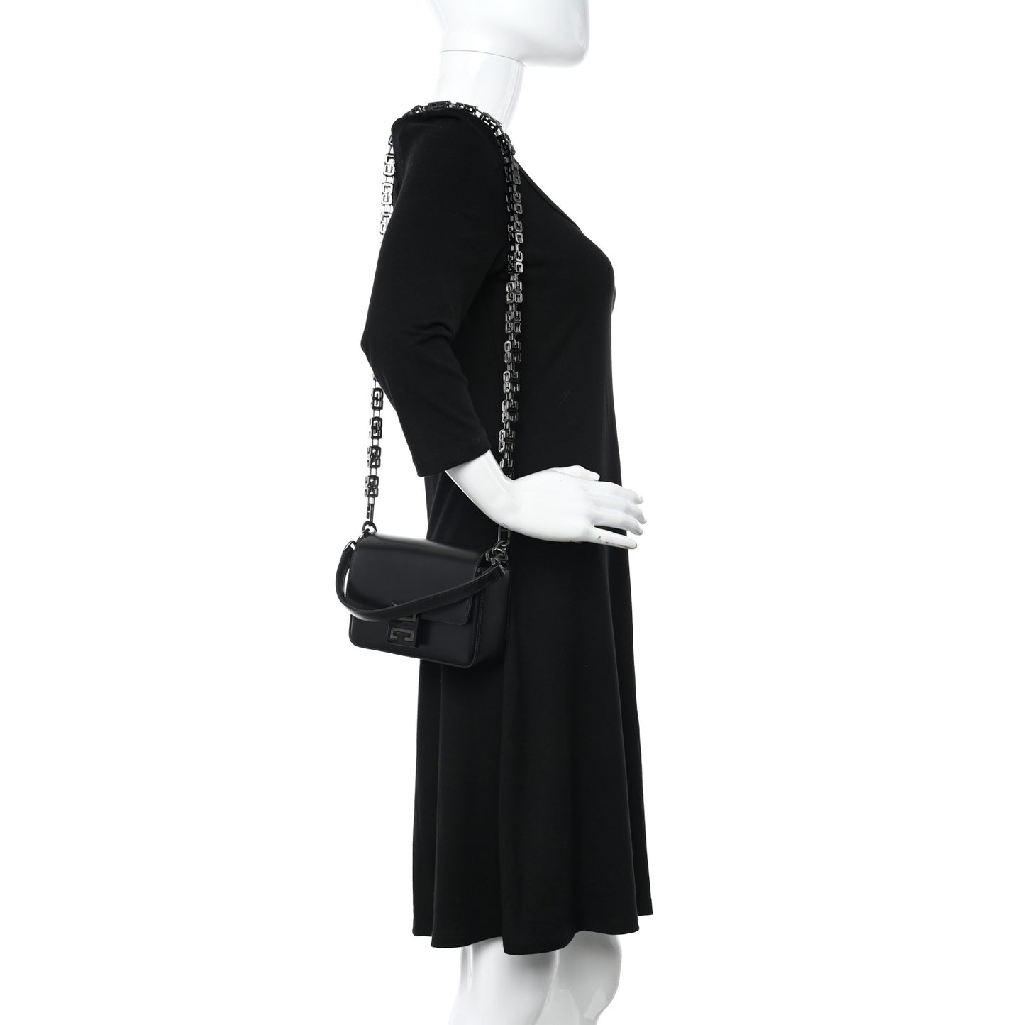Box Calfskin Small 4G Cube Chain Shoulder Bag Black