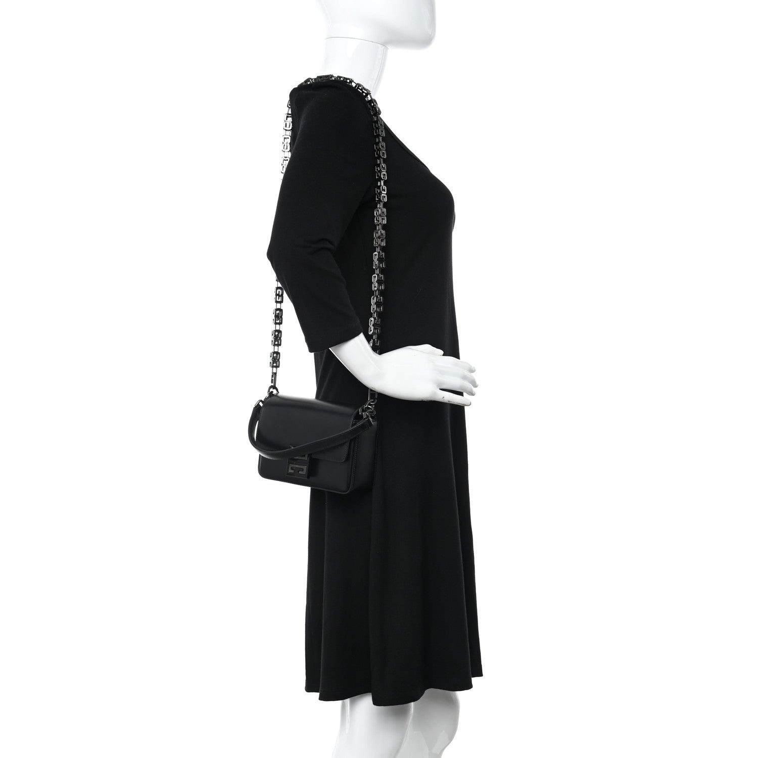Givenchy Box Calfskin Small 4G Cube Chain Shoulder Bag Black 2 of 9