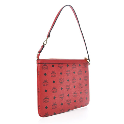 MCM Visetos Liz Shopper Tote Pouch Ruby Red 4 of 10