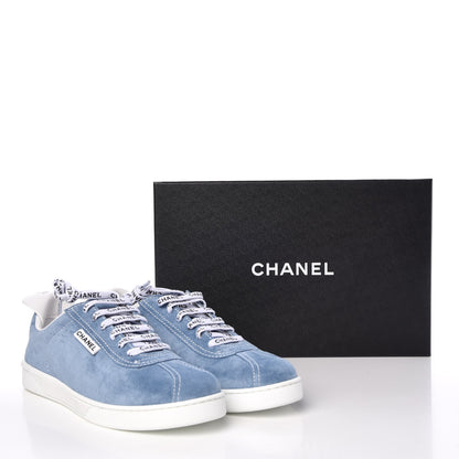 Chanel Suede Calfskin Sneakers 41 Sky Blue 13 of 13
