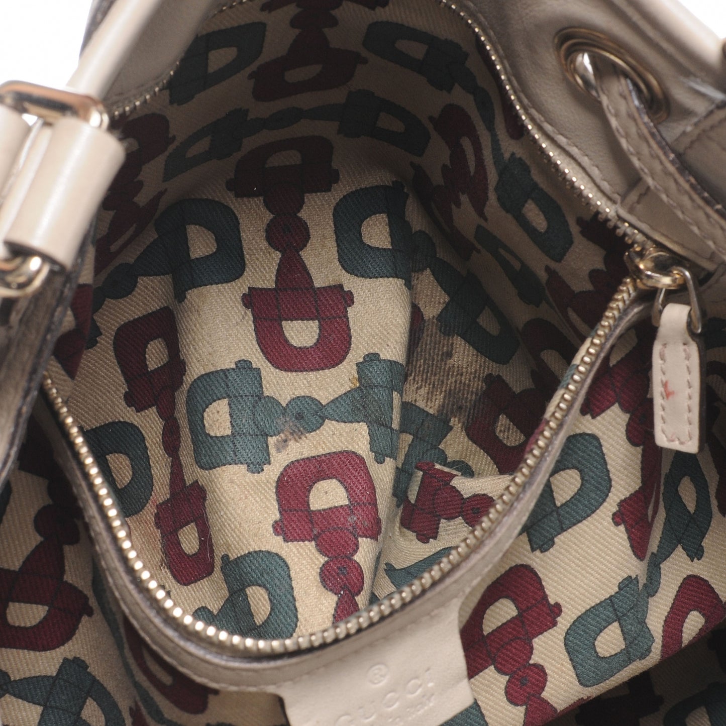 Guccissima Peggy Braided Tote Off White