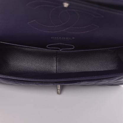 Chanel Lambskin Quilted Jumbo Double Flap Dark Purple 5 of 13