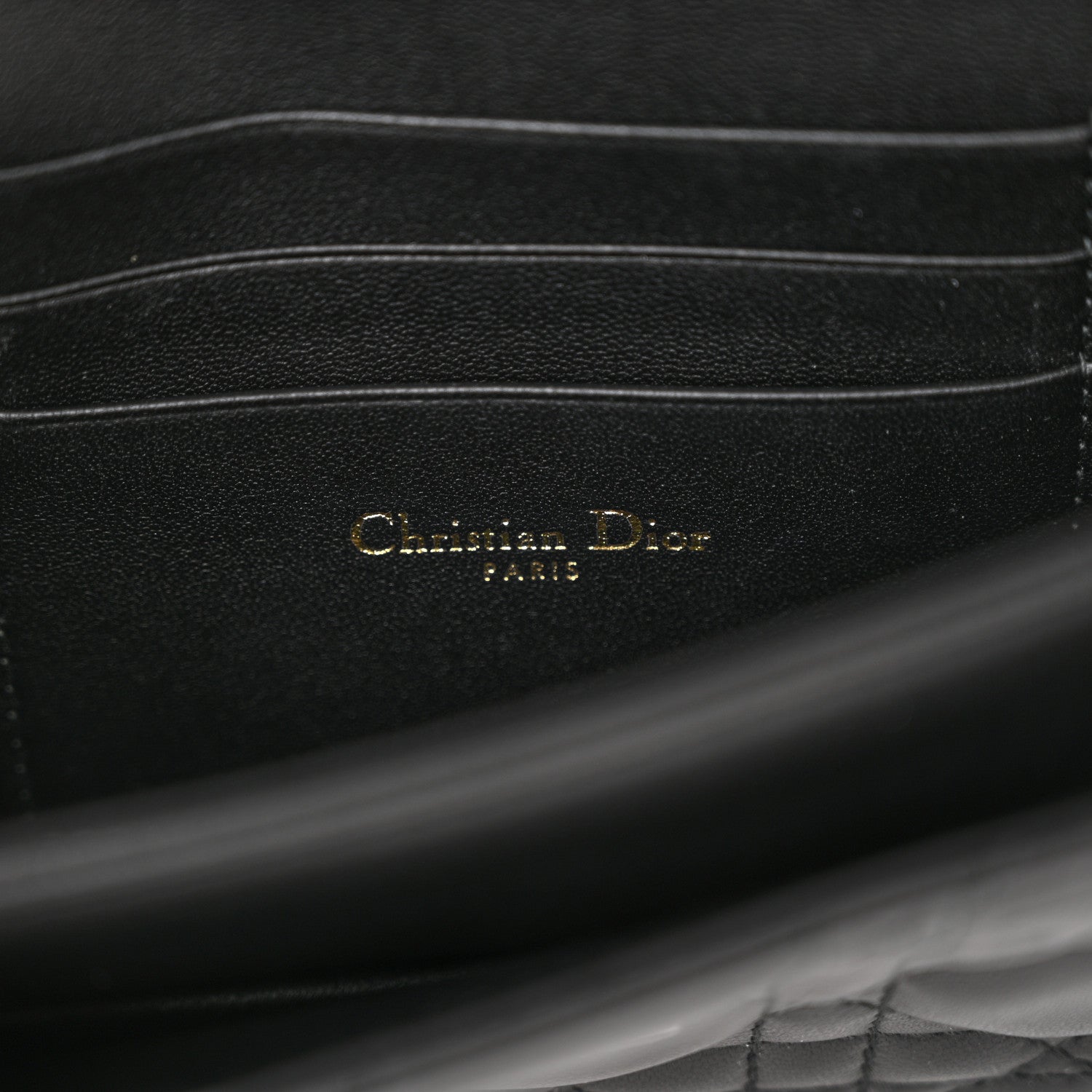 Christian Dior Lambskin Cannage Mini My Dior Top Handle Clutch Black 9 of 11