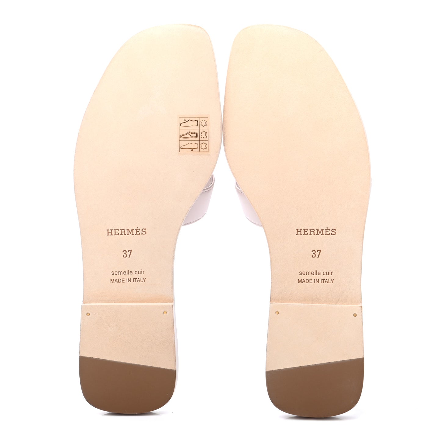 Box Calfskin Oran Sandals 37 Rose Pale