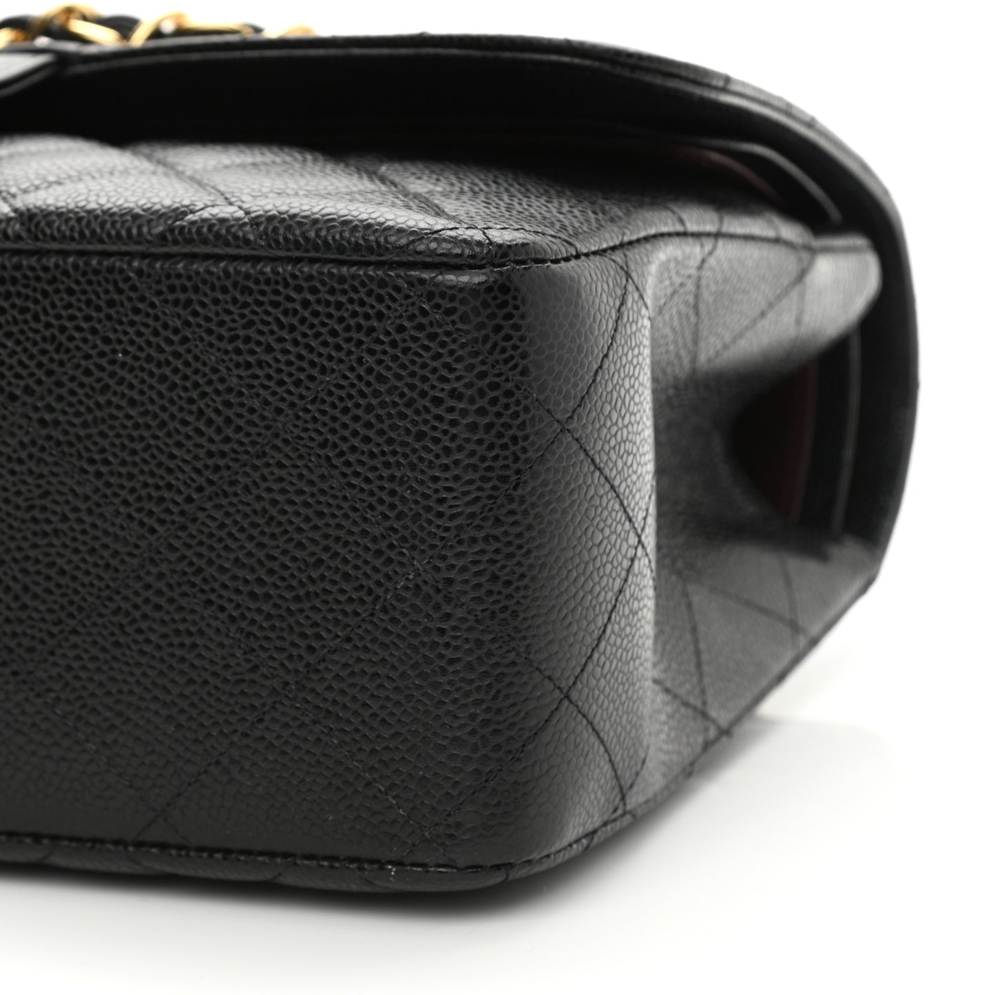 Caviar Quilted Jumbo Double Flap Black