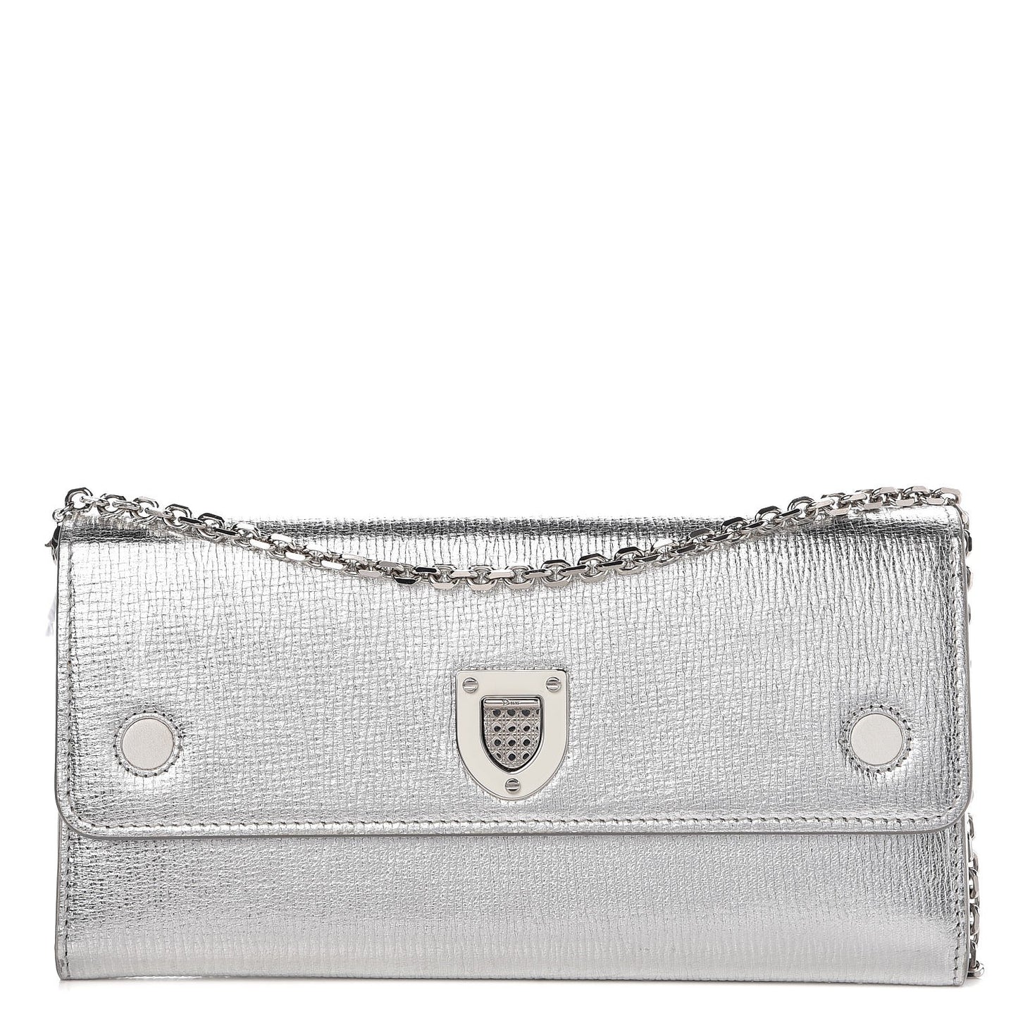 Goatskin Diorever Wallet On Chain Argent