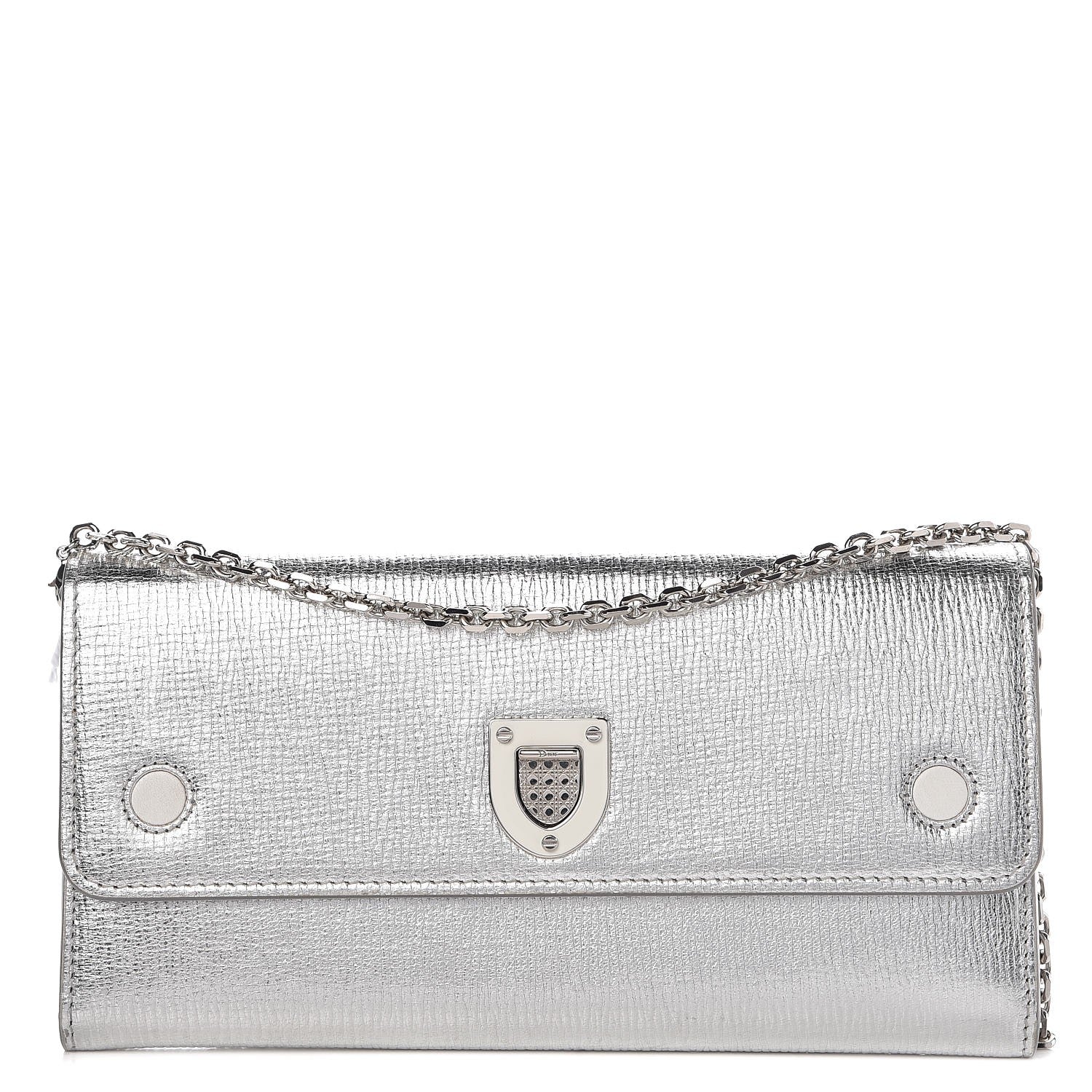 Christian Dior Goatskin Diorever Wallet On Chain Argent 1 of 9