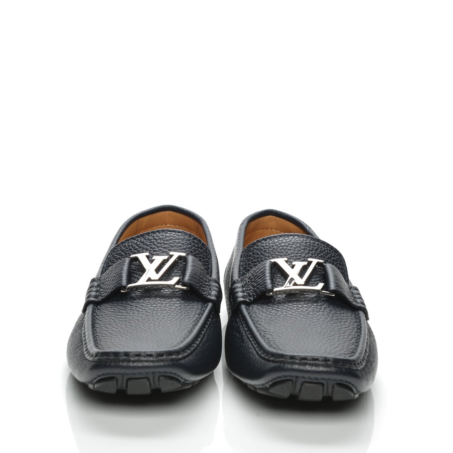Calfskin Monte Carlo Moccasin Loafers 9 Navy