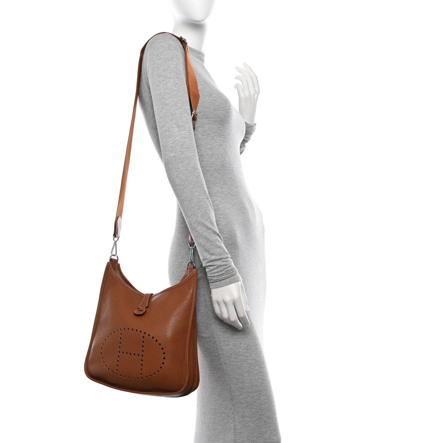 Hermes Taurillon Clemence Evelyne III PM Gold 2 of 14