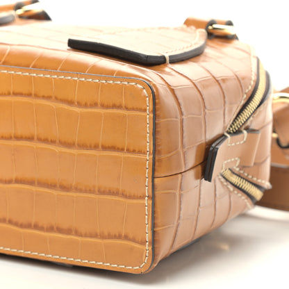 Chloe Calfskin Crocodile Embossed Small Daria Autumnal Brown 10 of 10