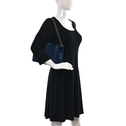 Chanel Calfskin Quilted New Medium Boy Flap Navy Blue 2 of 11
