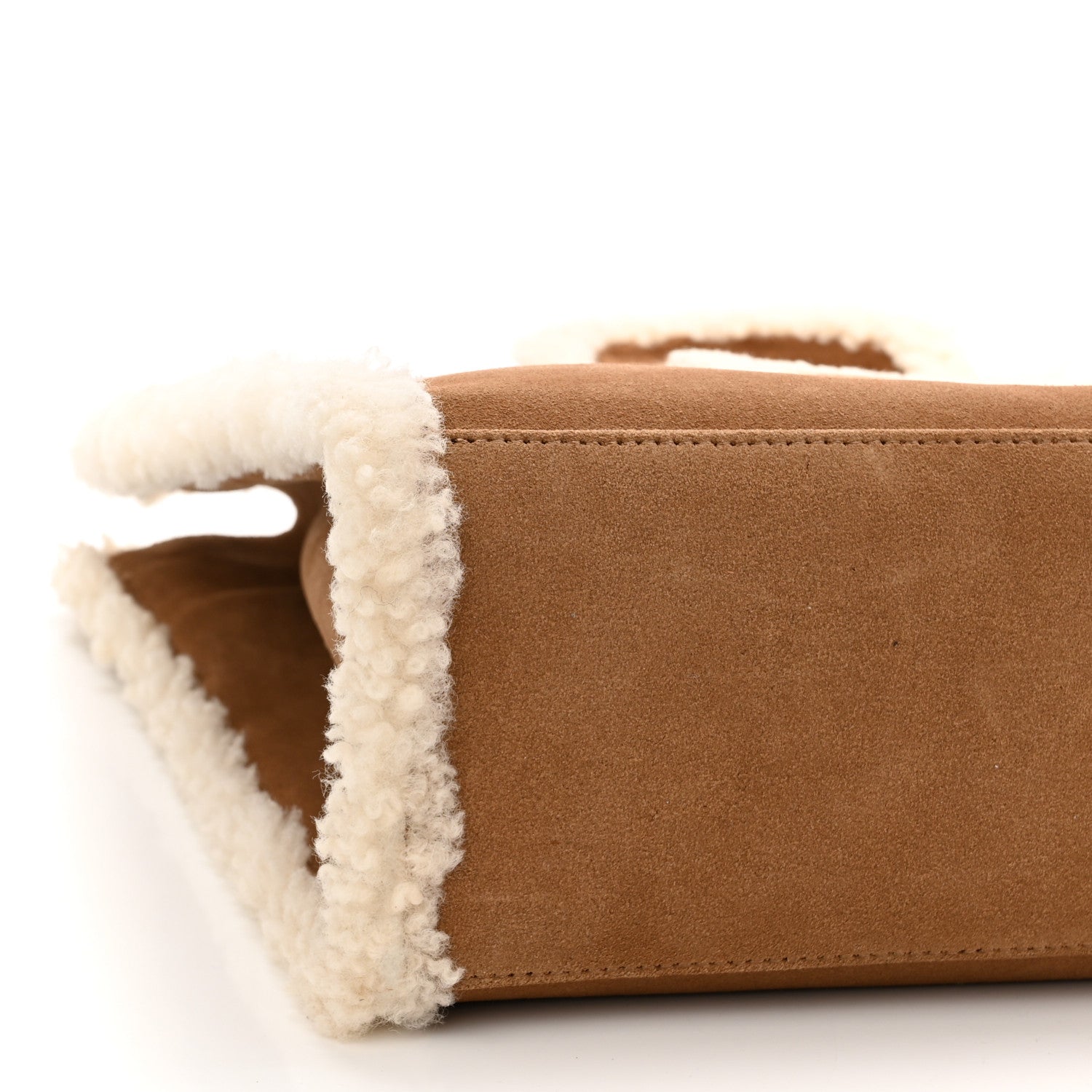 Telfar X UGG Suede Shearling Medium Shopping Bag Chestnut 9 of 10