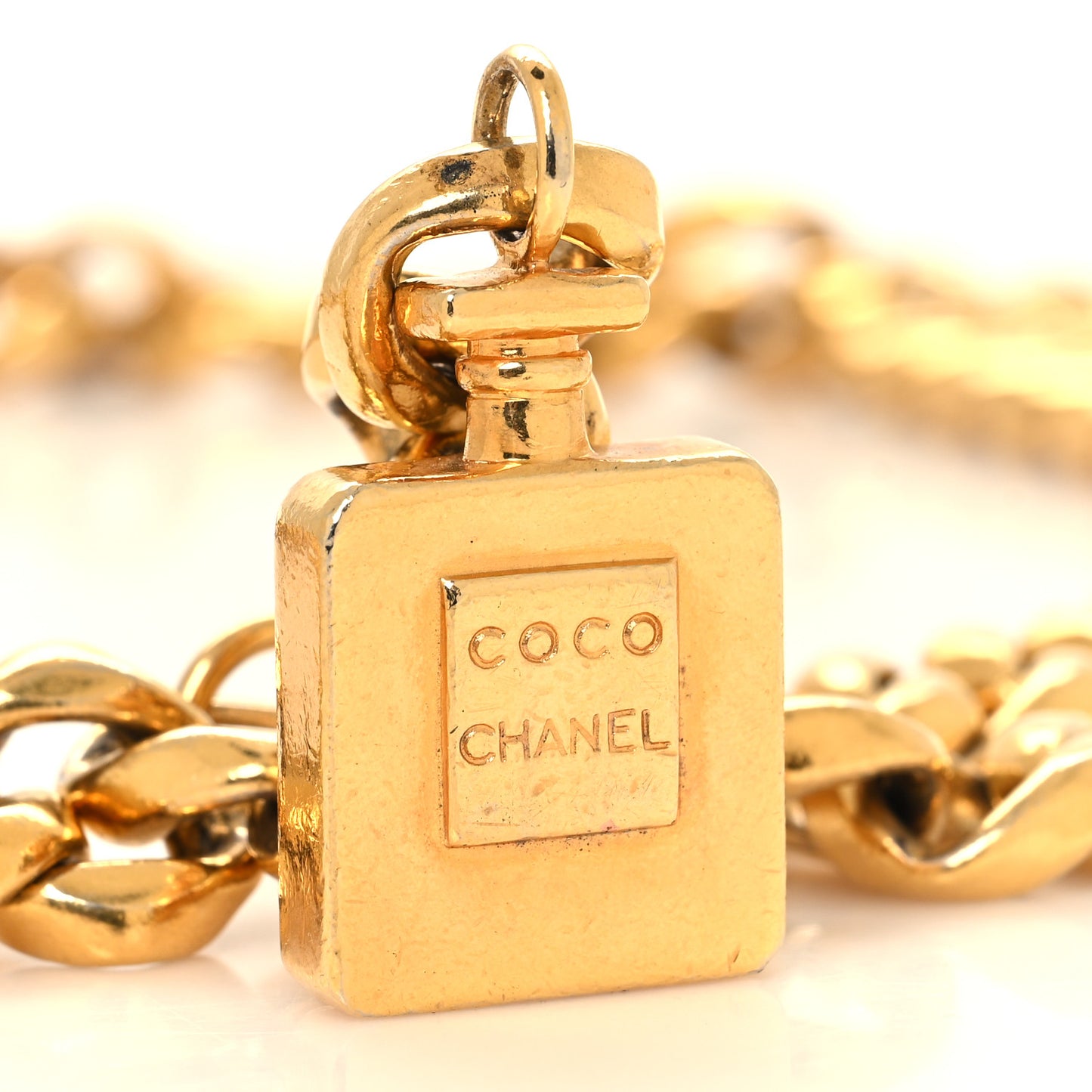 Metal Chain Coco Perfume Bottle Belt Gold