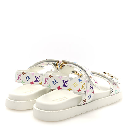 Louis Vuitton LV X TM Monogram Multicolor LV Sunset Flat Comfort Mule 39 White 5 of 9