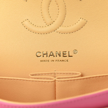 Chanel Lambskin Quilted Small Double Flap Pink Yellow 6 of 12