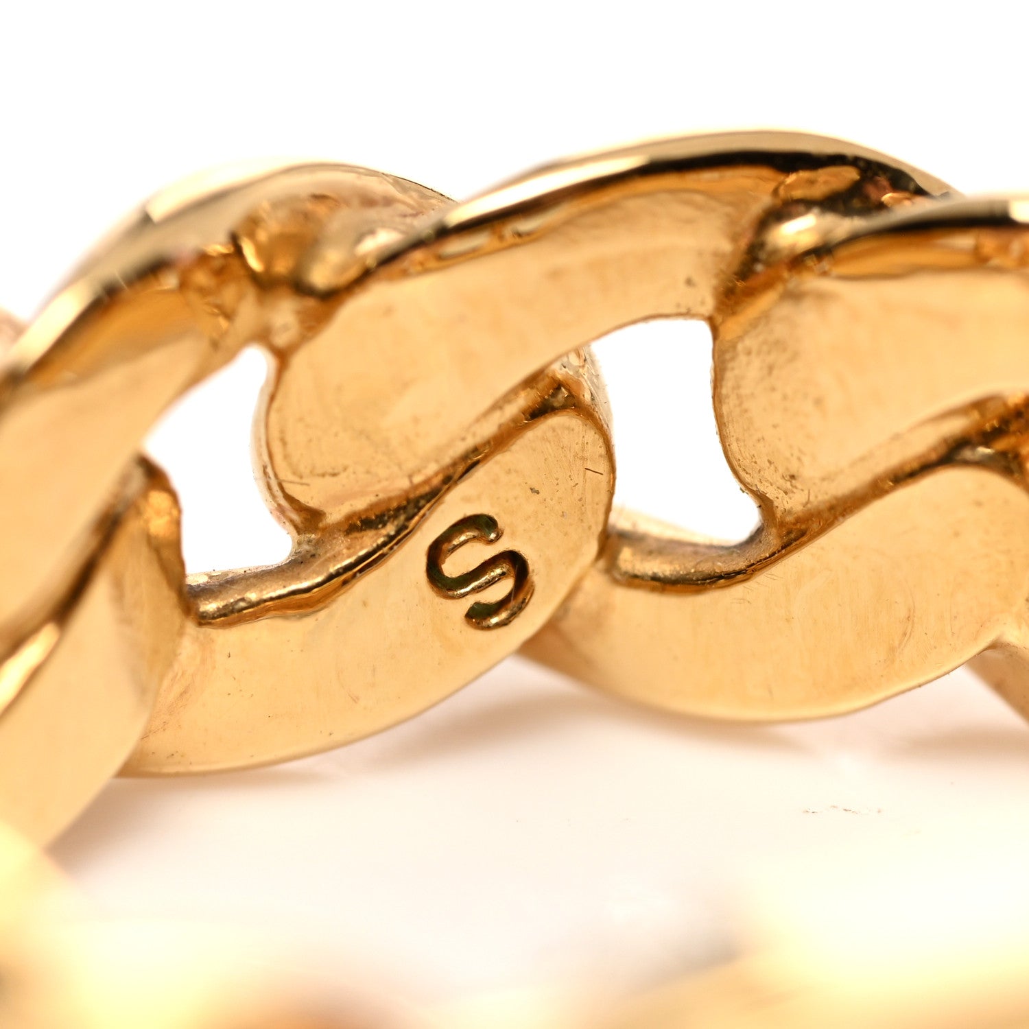 Christian Dior Metal CD Chain Ring S Gold 4 of 5