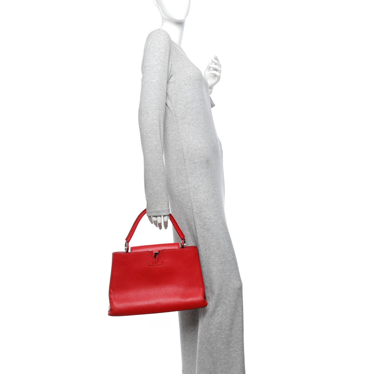 Louis Vuitton Taurillon Capucines MM Coquelicot 2 of 11