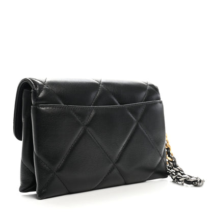 Chanel Lambskin Quilted Chanel 19 Flap Clutch Black 3 of 8