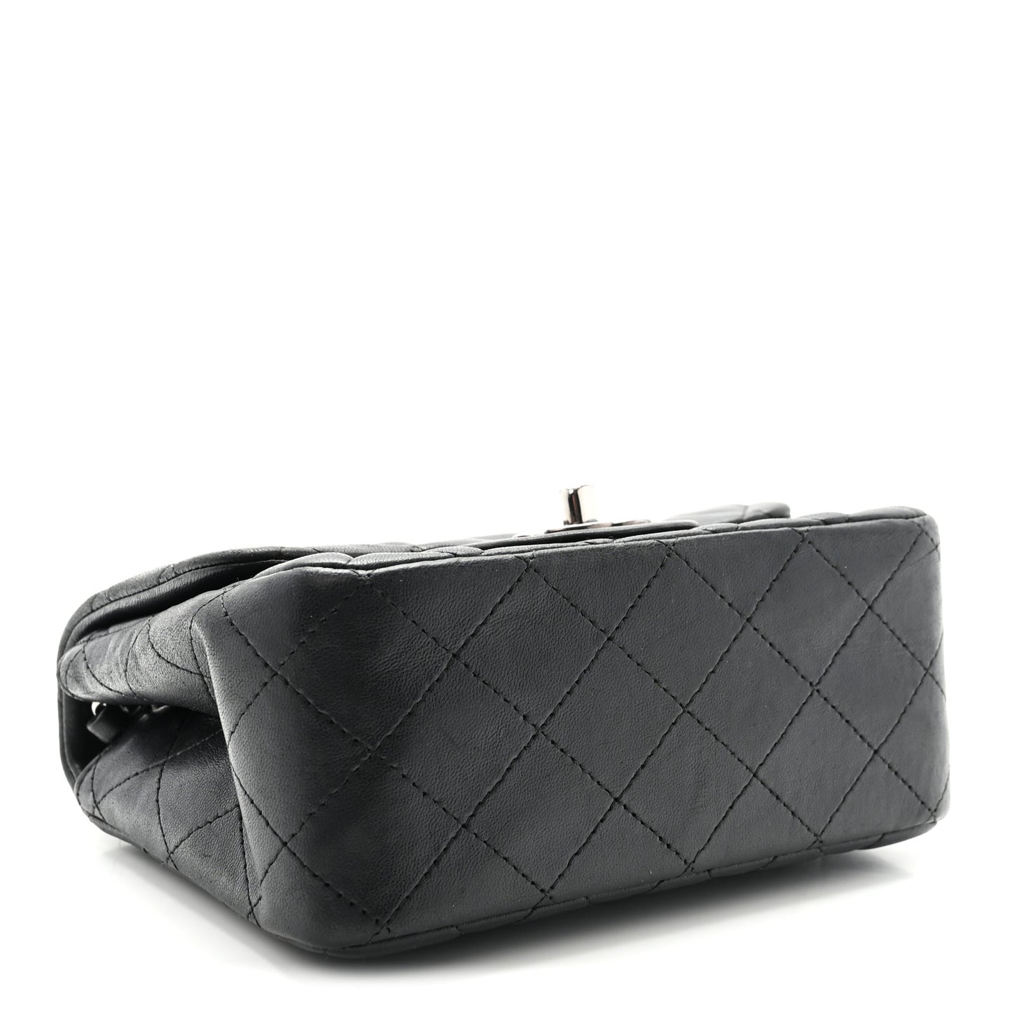 Lambskin Quilted Mini Square Flap Black