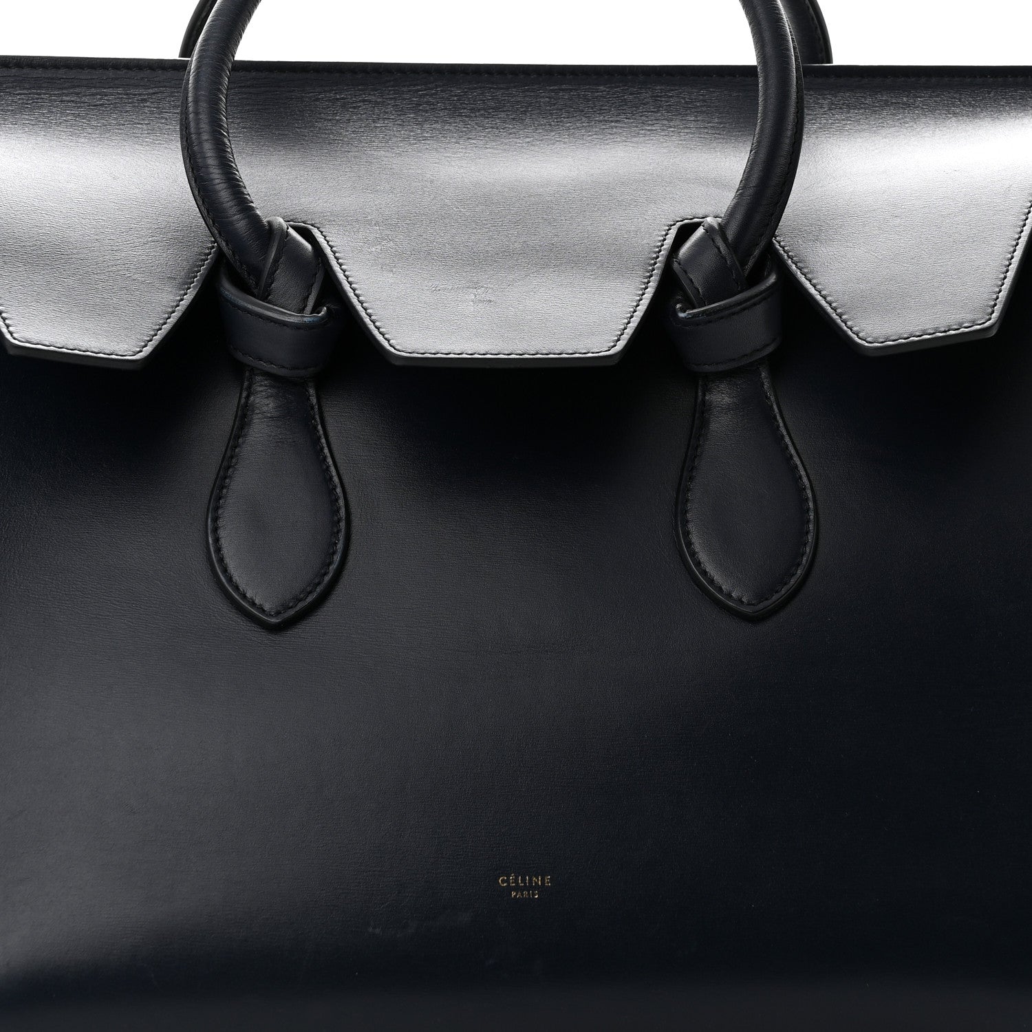 Celine Palmelato Calfskin Medium Tie Knot Tote Midnight 8 of 10