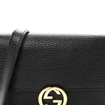 Gucci Dollar Calfskin Interlocking G Chain Wallet Black 7 of 9