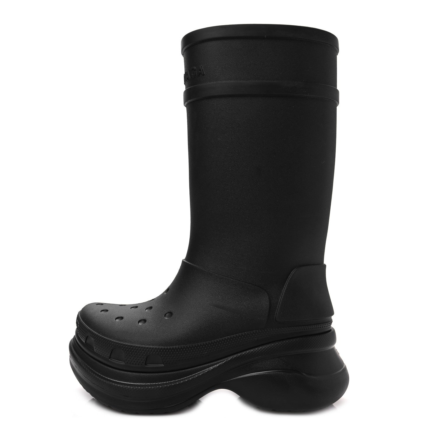 Balenciaga X CROCS Rubber Womens Rain Boots 36 Black 1 of 8
