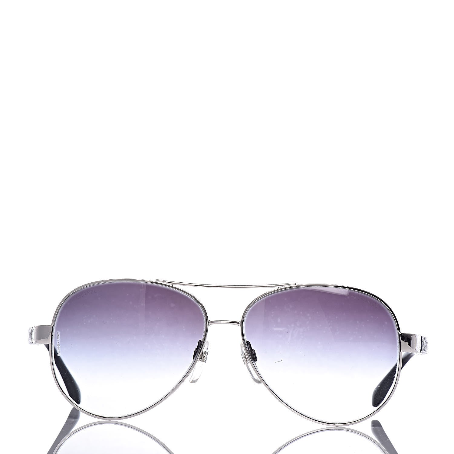 Chanel Lambskin Quilted CC Aviator Sunglasses 4195-Q Black 2 of 7