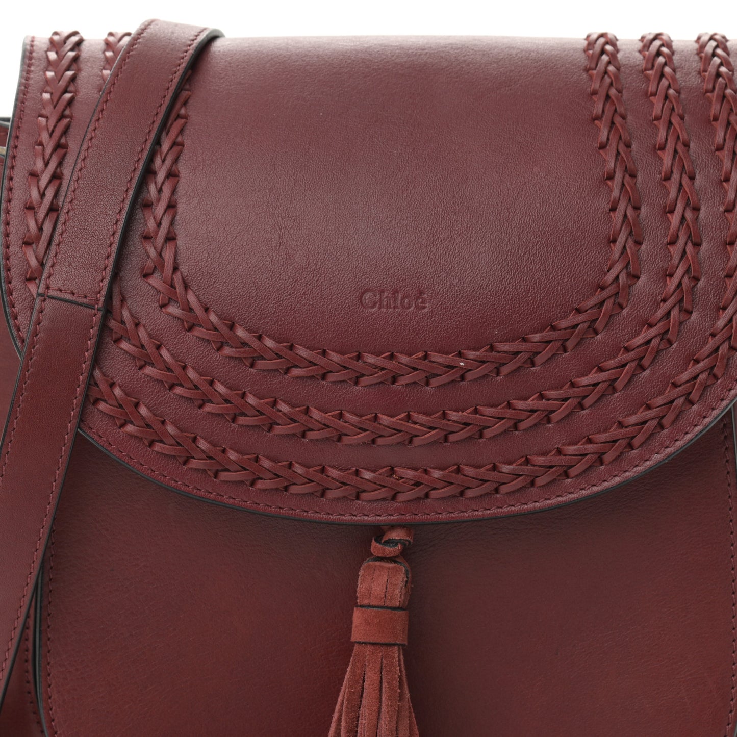 Calfskin Braided Medium Hudson Shoulder Bag Sienna Red