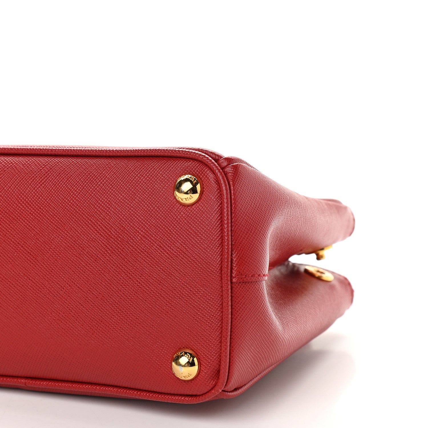 Prada Saffiano Micro Galleria Double Zip Tote Fuoco 8 of 8
