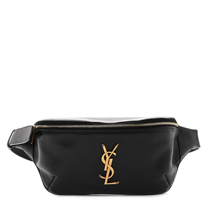 Saint Laurent Grain De Poudre Monogram Belt Bag Black 1 of 10