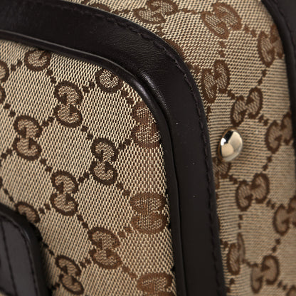 Gucci Monogram Vintage Web Small Boston Dark Brown 10 of 14