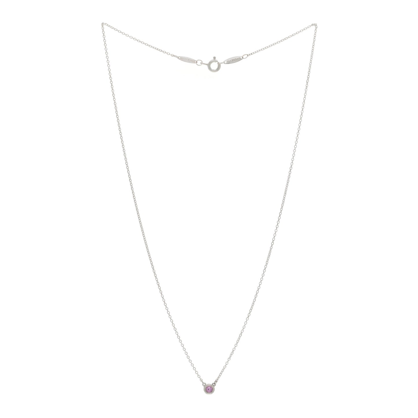 Sterling Silver Pink Sapphire .08ct Elsa Peretti Color By The Yard Necklace