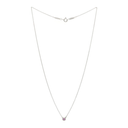 Tiffany Sterling Silver Pink Sapphire .08ct Elsa Peretti Color By The Yard Necklace 2 of 3