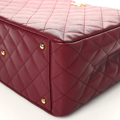 Chanel Caviar Quilted Small Shopping Tote Burgundy 10 of 10