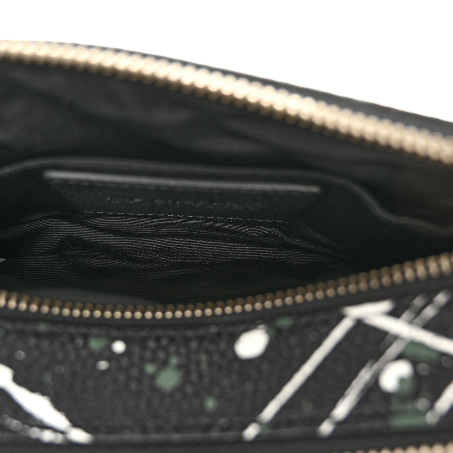 Calfskin Paint Splatter Small Snapshot Camera Bag Black Multi