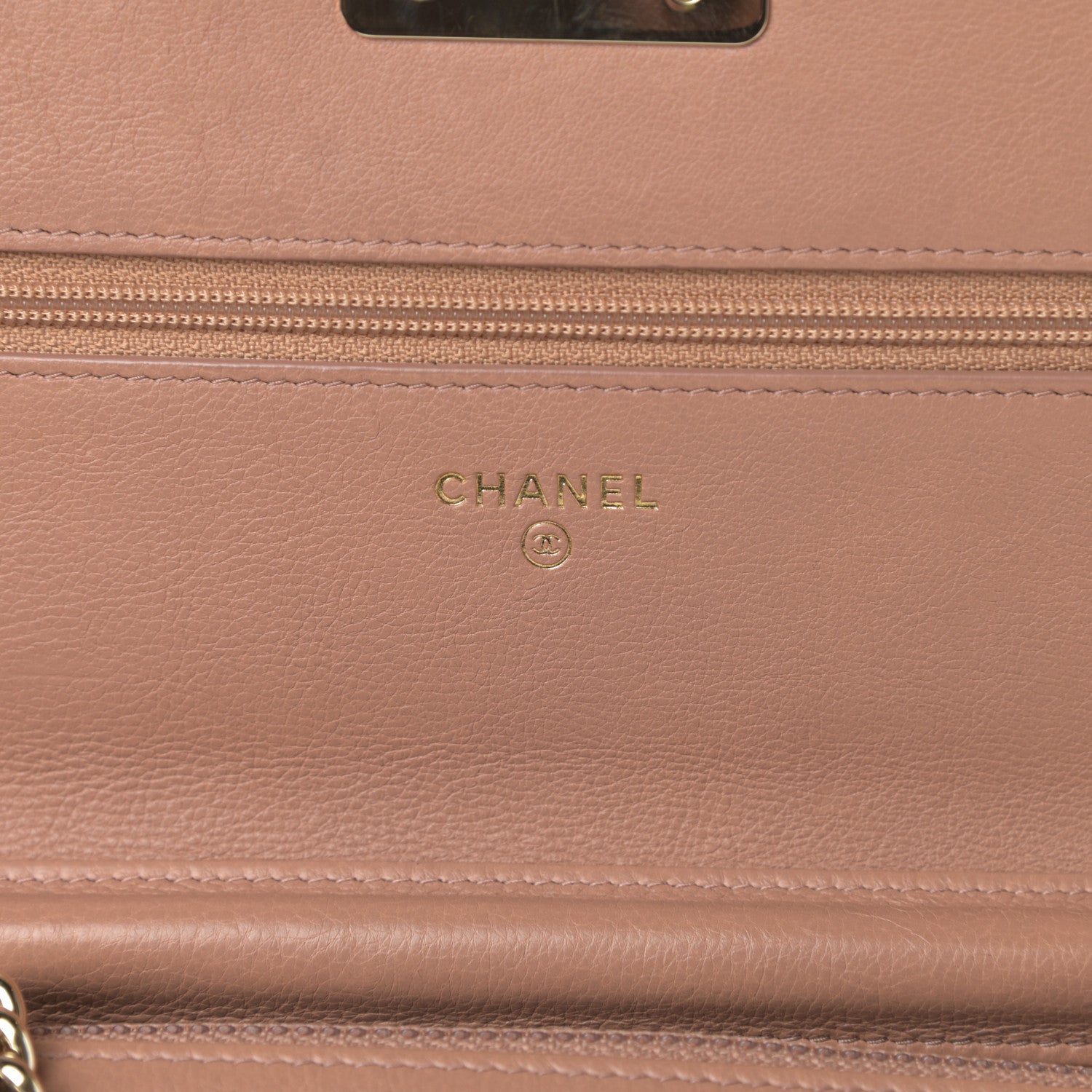 Chanel Grained Calfskin Quilted Label Click Flap Wallet On Chain WOC Pink 6 of 18