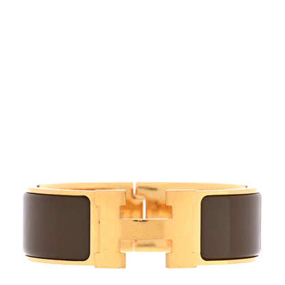 Hermes Enamel Wide Clic Clac H Bracelet PM Chocolate 1 of 5