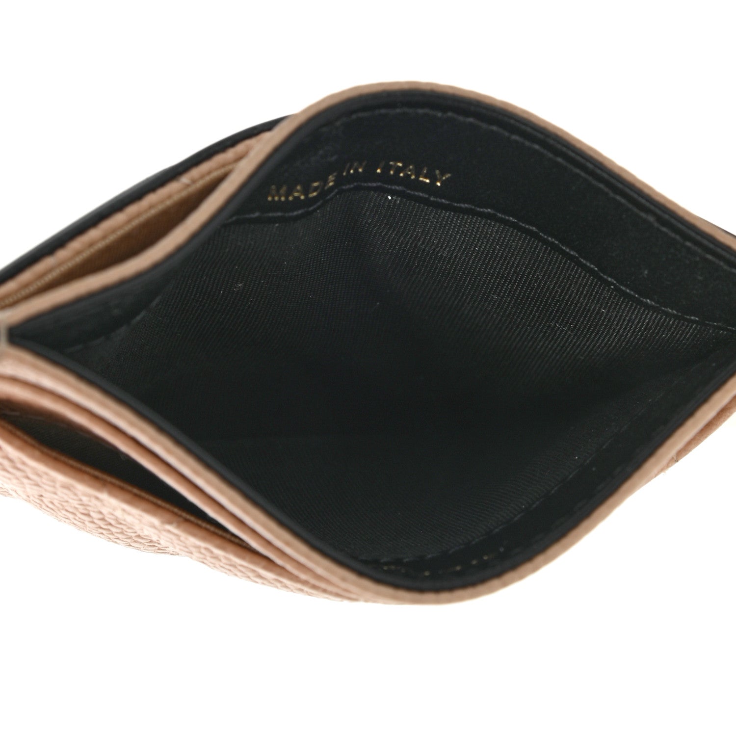 Chanel Caviar Quilted Filigree Card Holder Beige Black 5 of 8