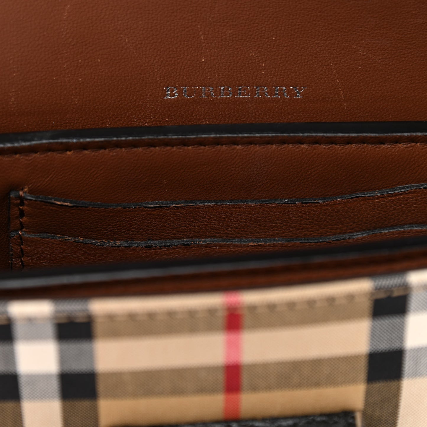 Goatskin Vintage Check Mini D-Ring Bag Black