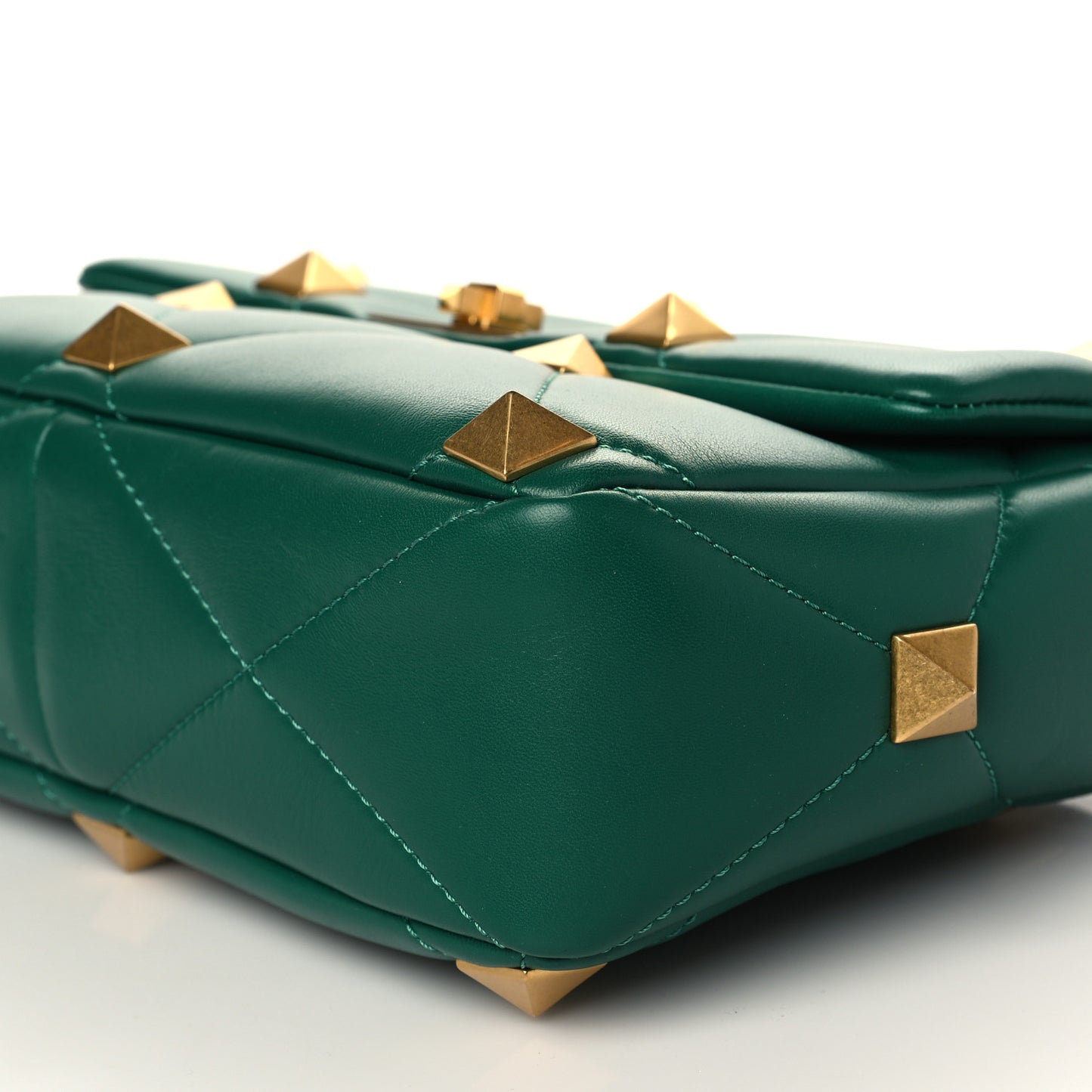 Nappa Large Roman Stud Shoulder Bag Jungle