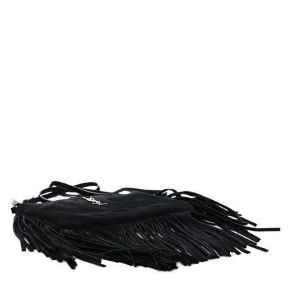 Saint Laurent Suede Calfskin Small Fringe Crossbody Bag Black 4 of 13