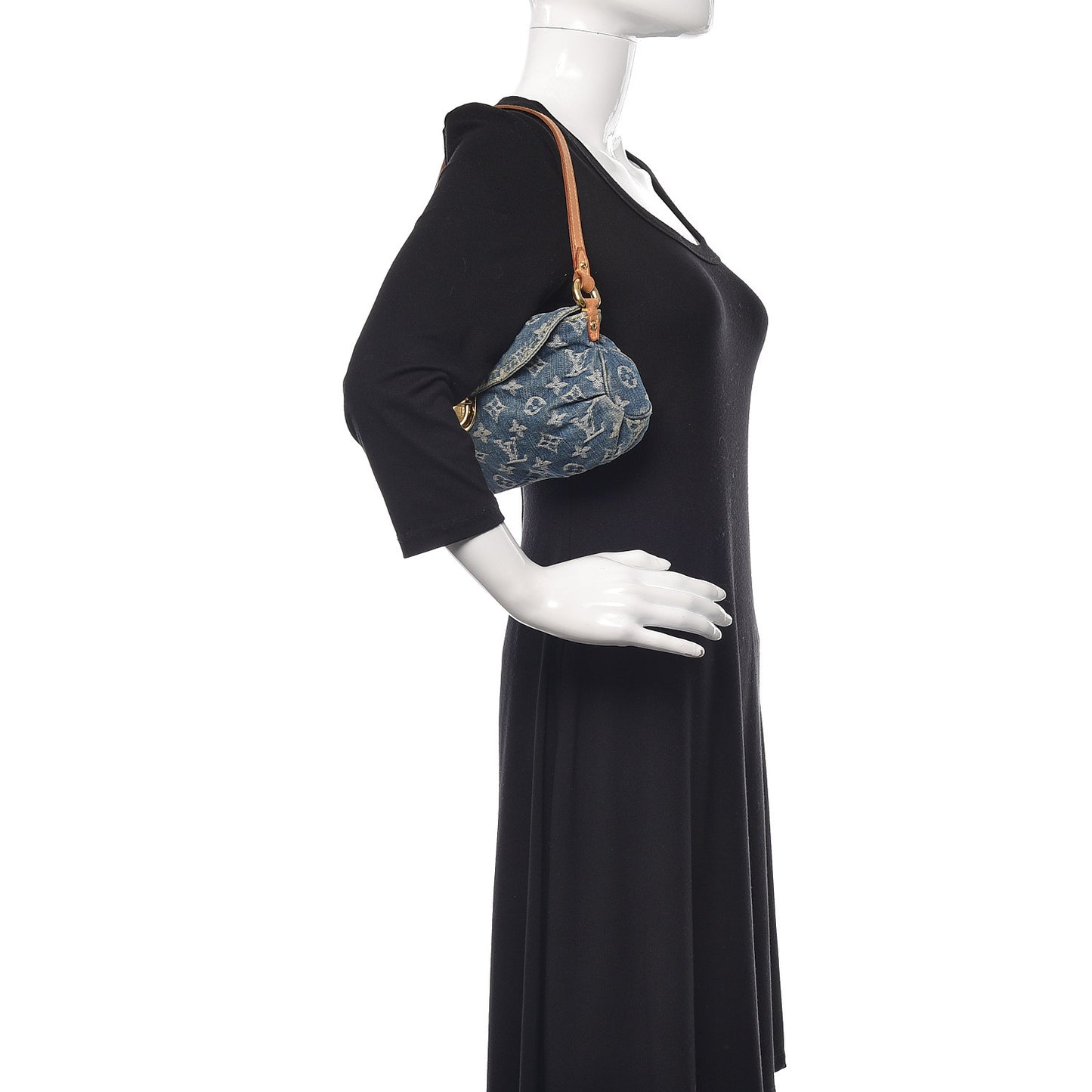 Monogram Denim Mini Pleaty Blue