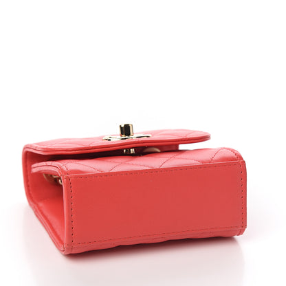 Chanel Lambskin Quilted Mini Trendy CC Chain Wallet Red 3 of 10